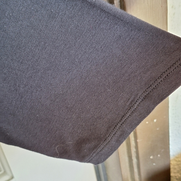 LOGO by Lori Goldstein Dress Knee Length Lace Hem Black SzXL Knit Flawless - Picture 7 of 10